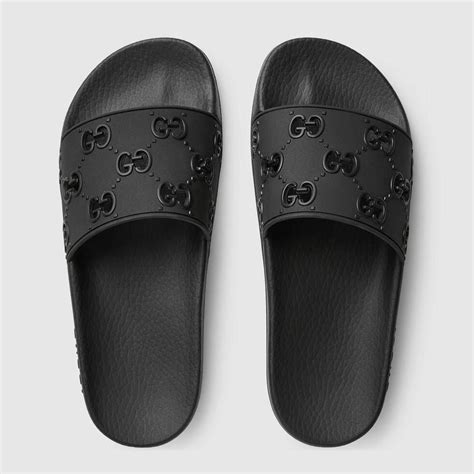 rubber gucci sandals women|gucci women slide sandals.